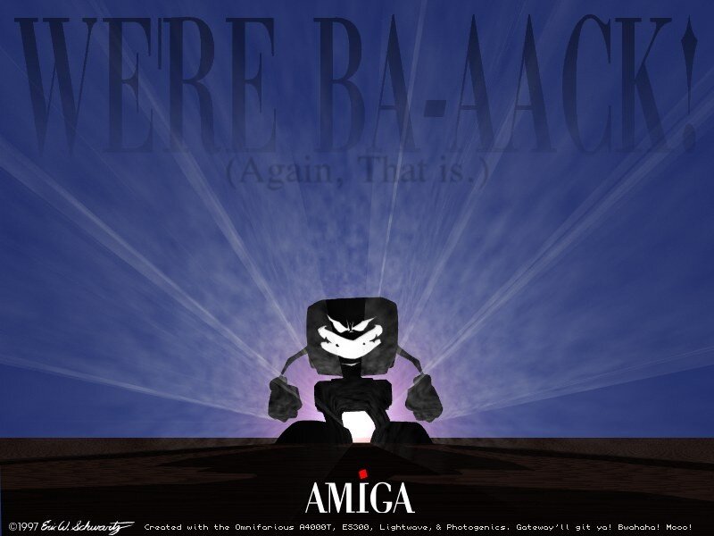 Amiga character with text