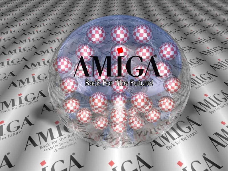 Amiga logo with checkered balls