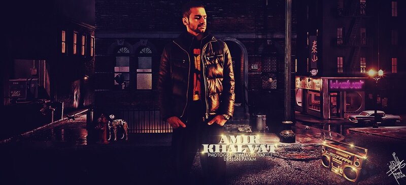 Amir Khalvat in a city scene