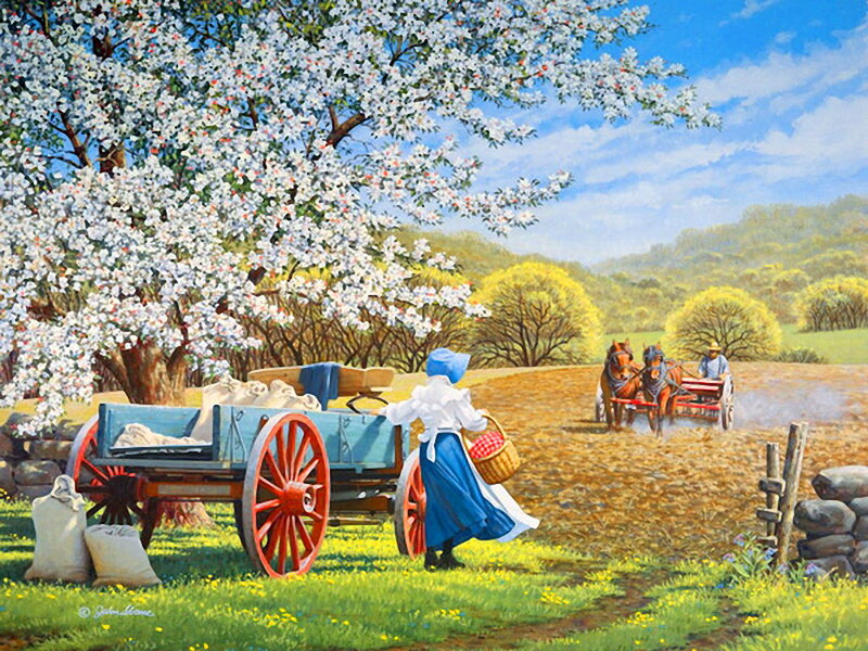 Amish Woman with Basket