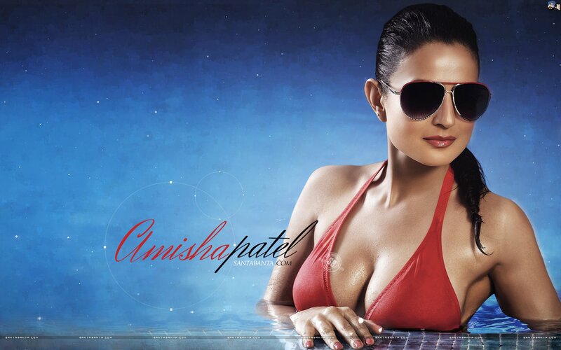 Amisha Patel in red bikini