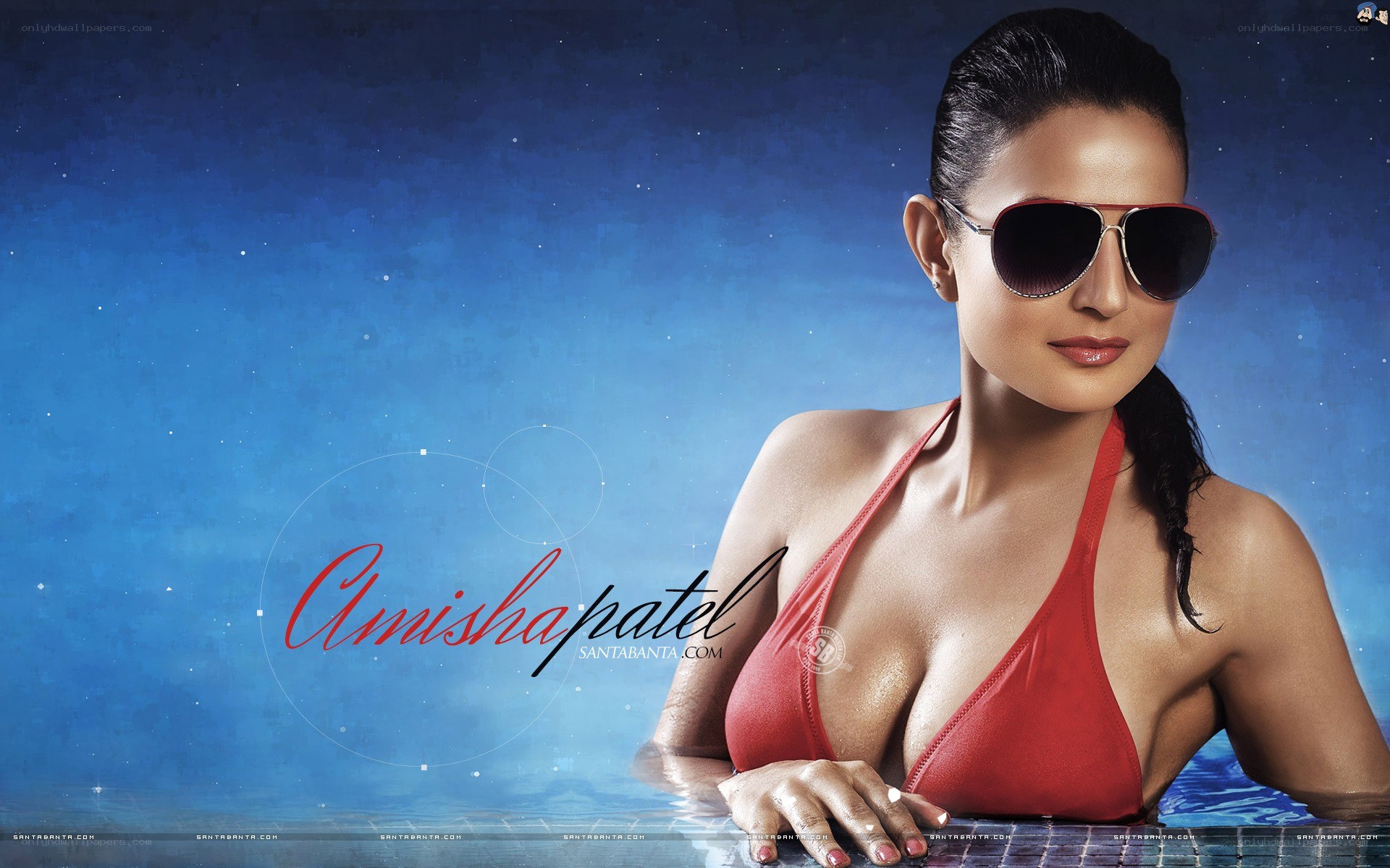 Amisha Patel in red bikini