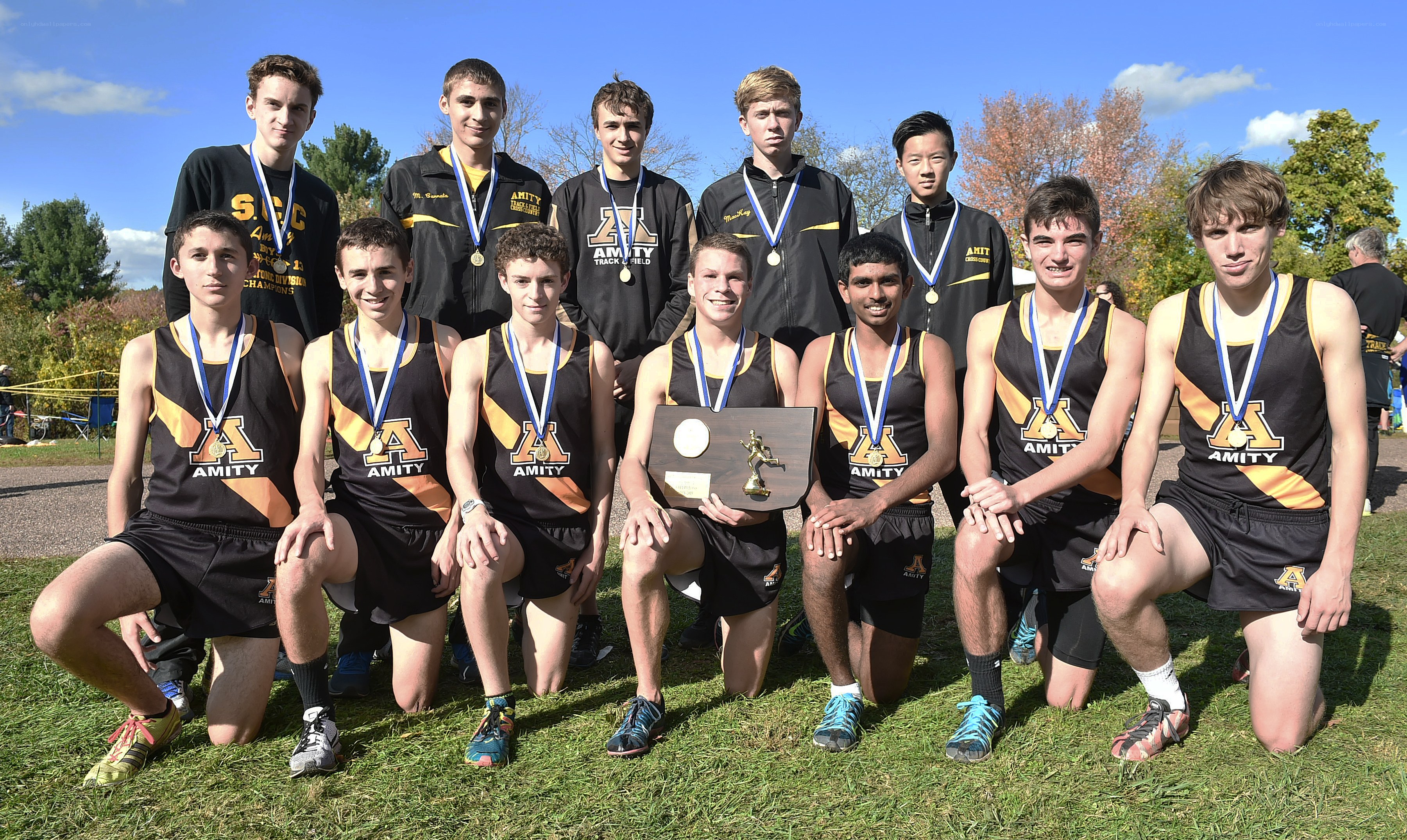Amity track team celebrates victory