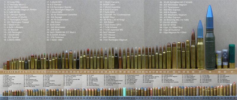 Ammunition caliber comparison chart