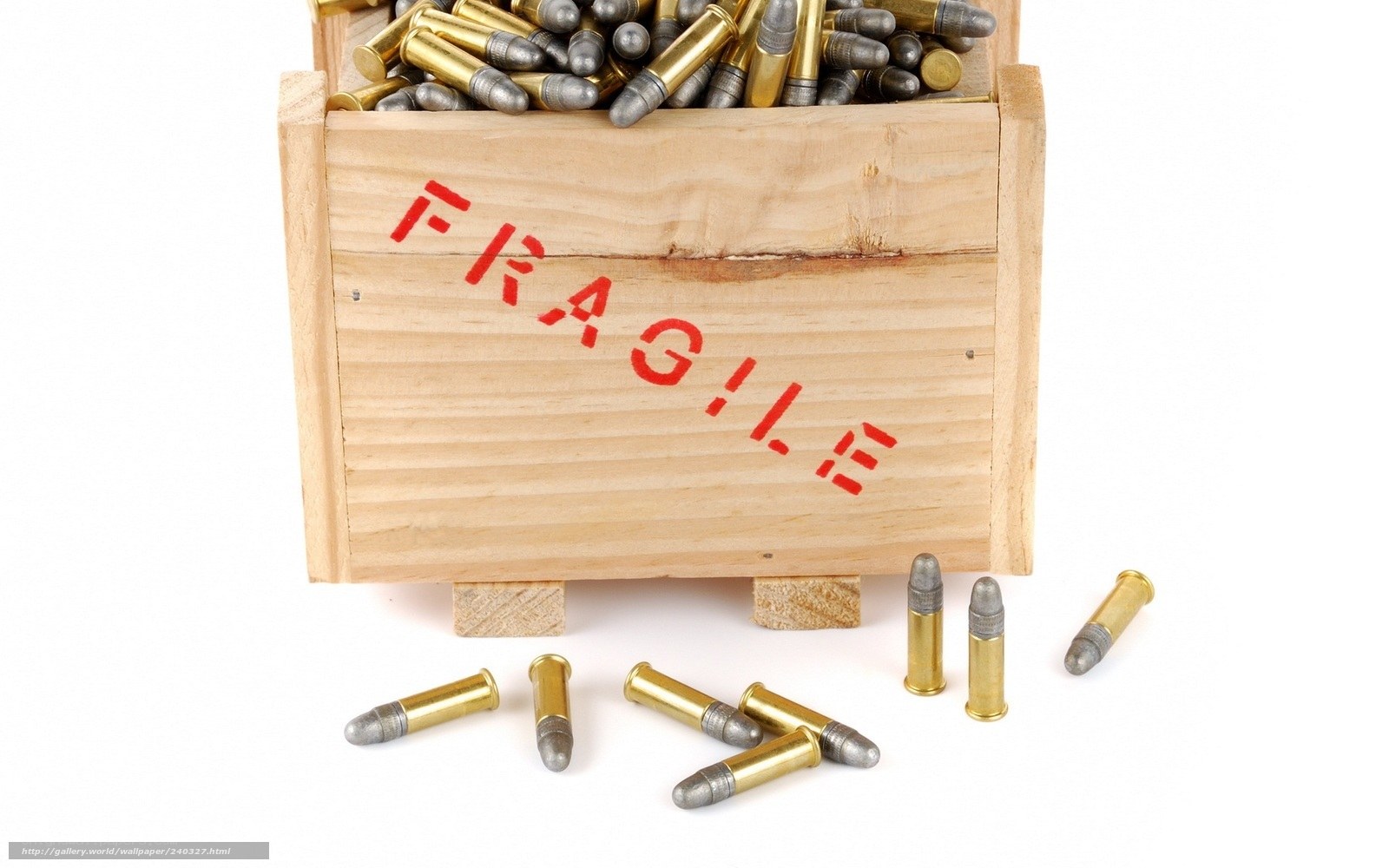 ammunition in a wooden crate