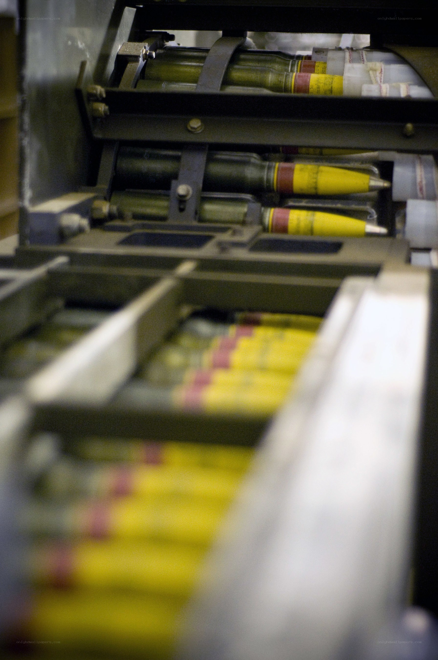 ammunition on a conveyor belt