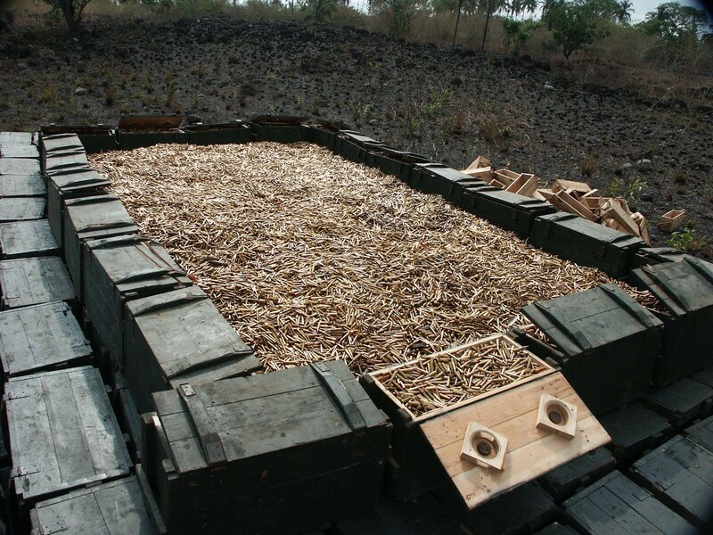 ammunition storage in wooden crates