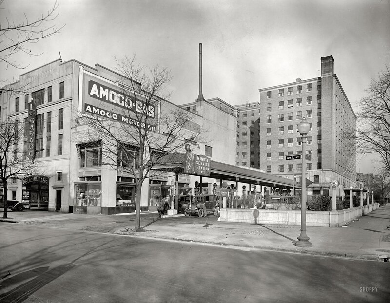 Amoco gas station in city