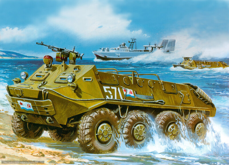 Amphibious armored vehicle landing
