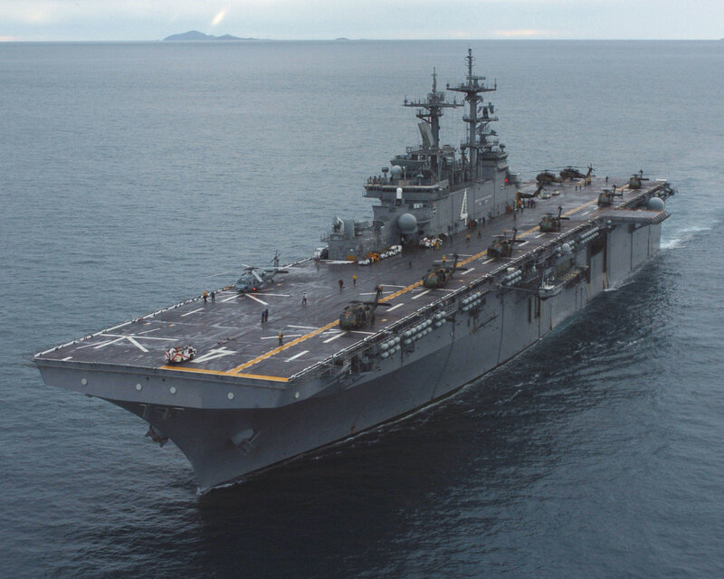 Amphibious assault ship at sea
