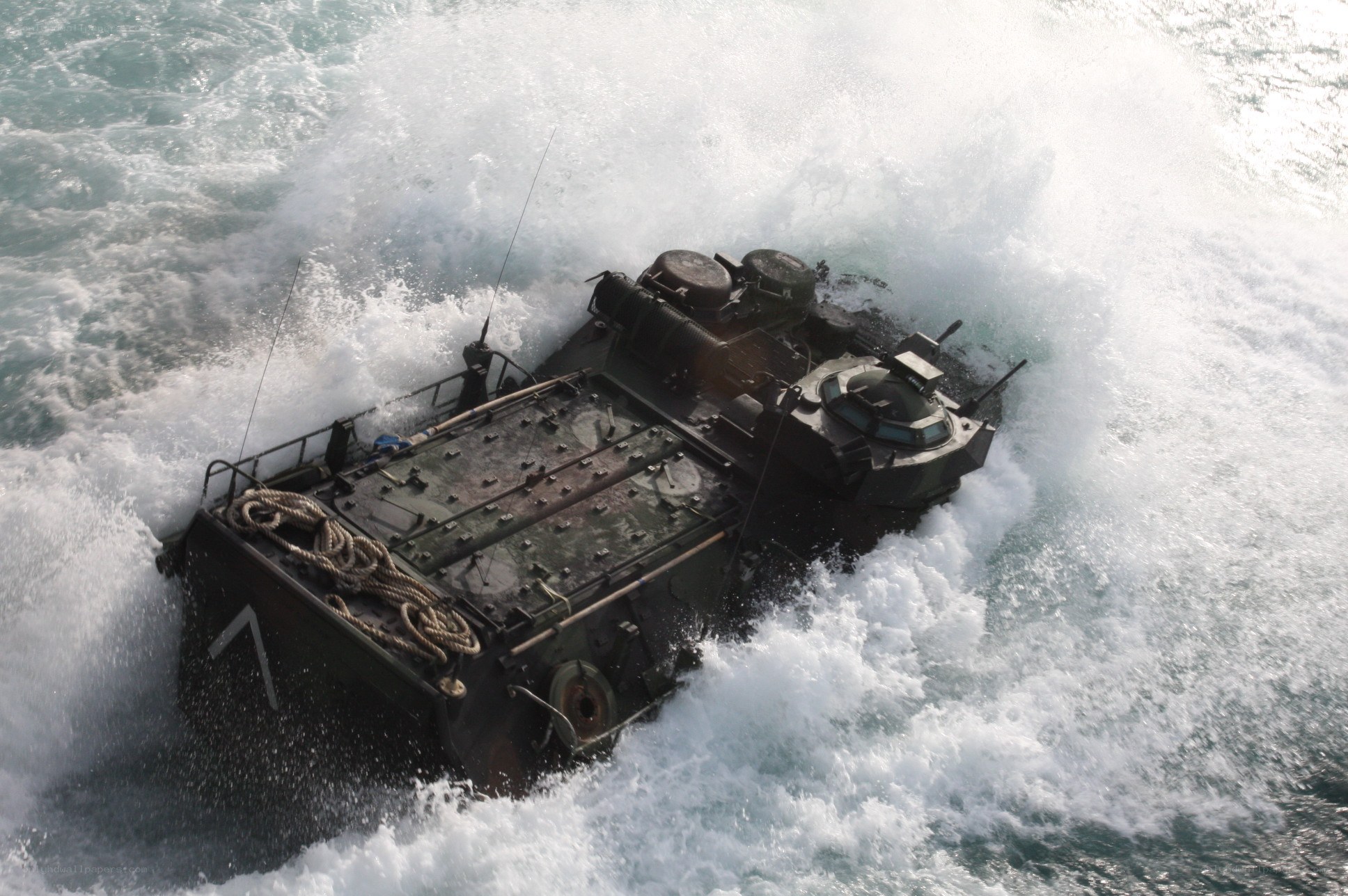 Amphibious assault vehicle in action