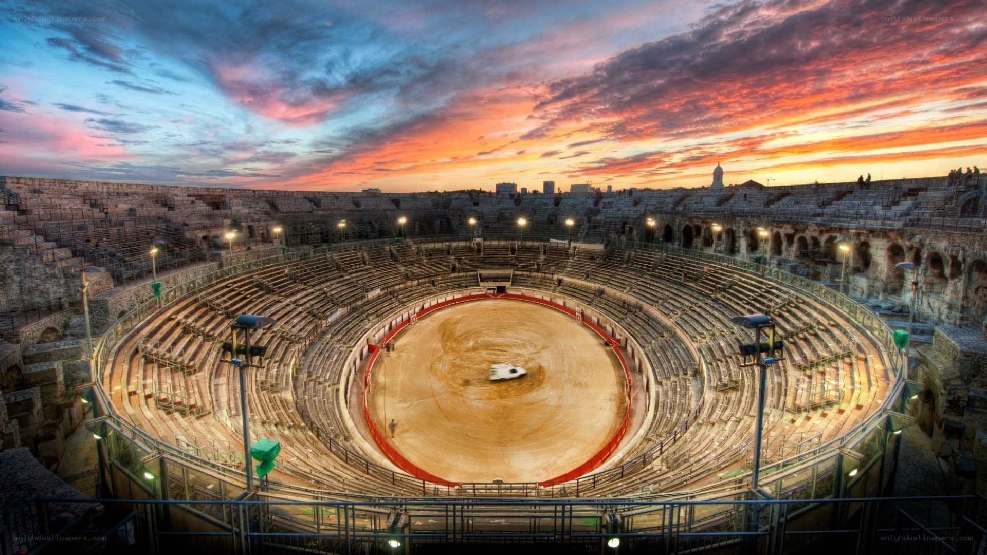 Amphitheater at sunset