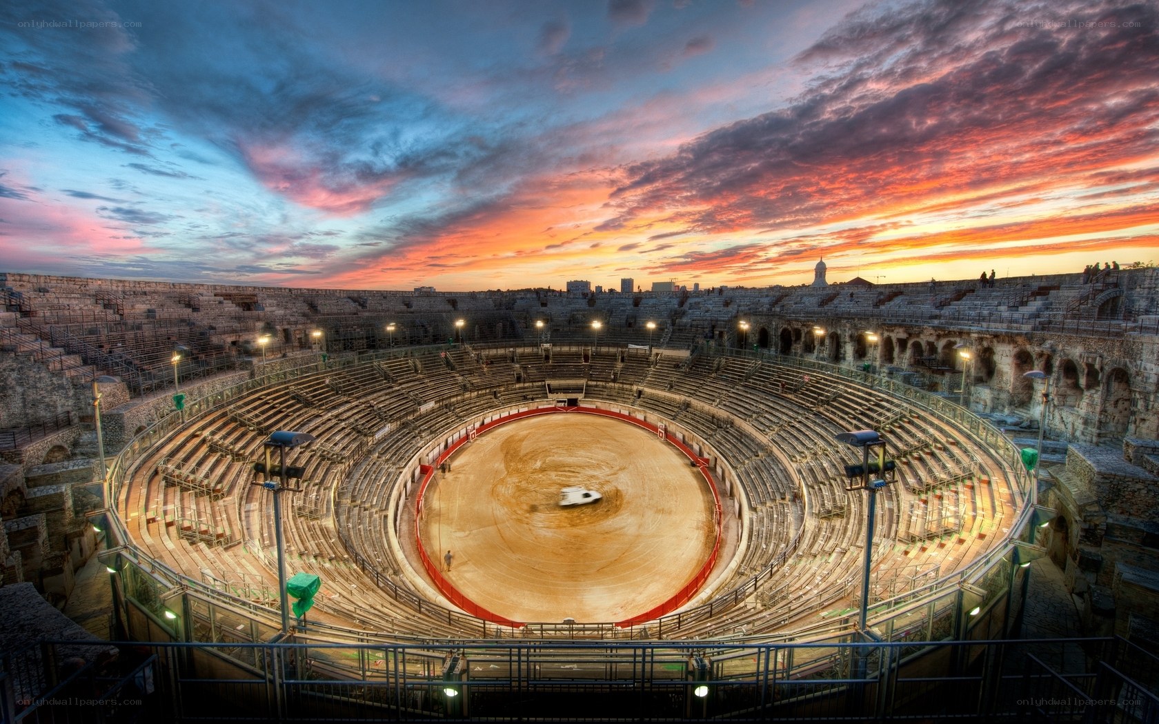 Amphitheater at sunset