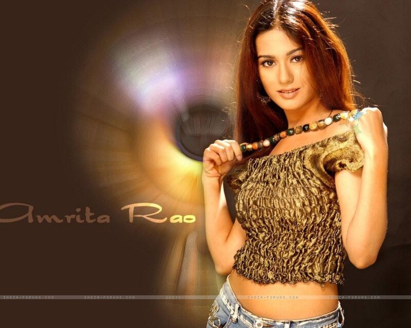 Amrita Rao in a gold top