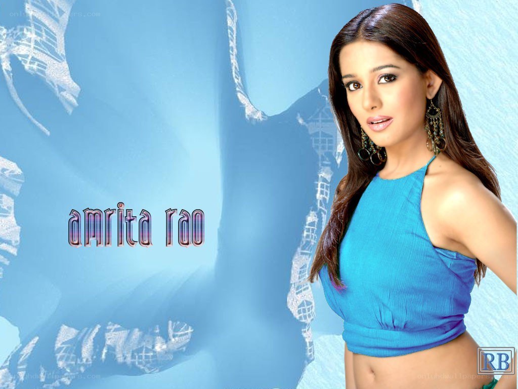 Amrita Rao in blue top