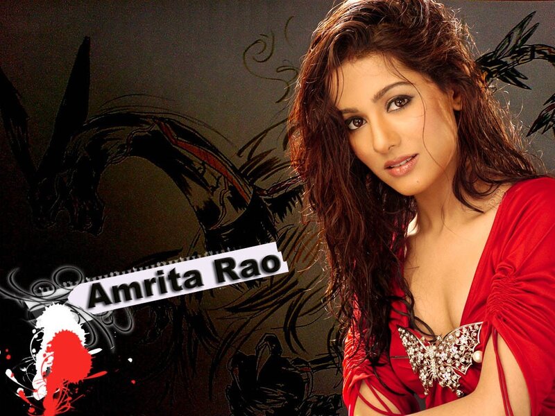Amrita Rao in red dress