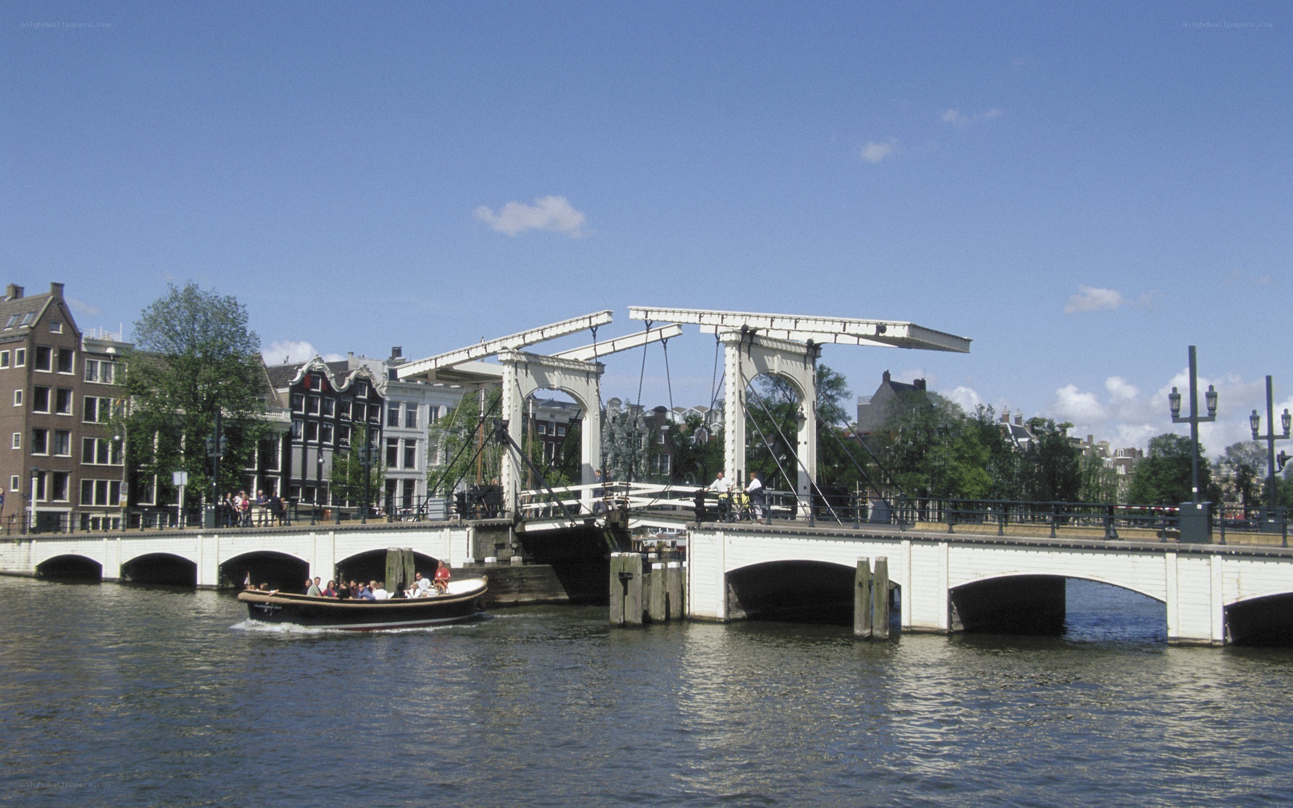 Amsterdam canal bridge scene