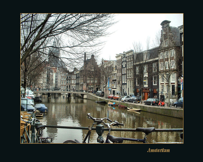 Amsterdam Canal Scene — Brown