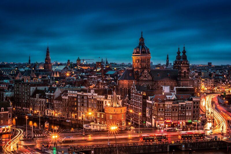 Amsterdam Cityscape at Night