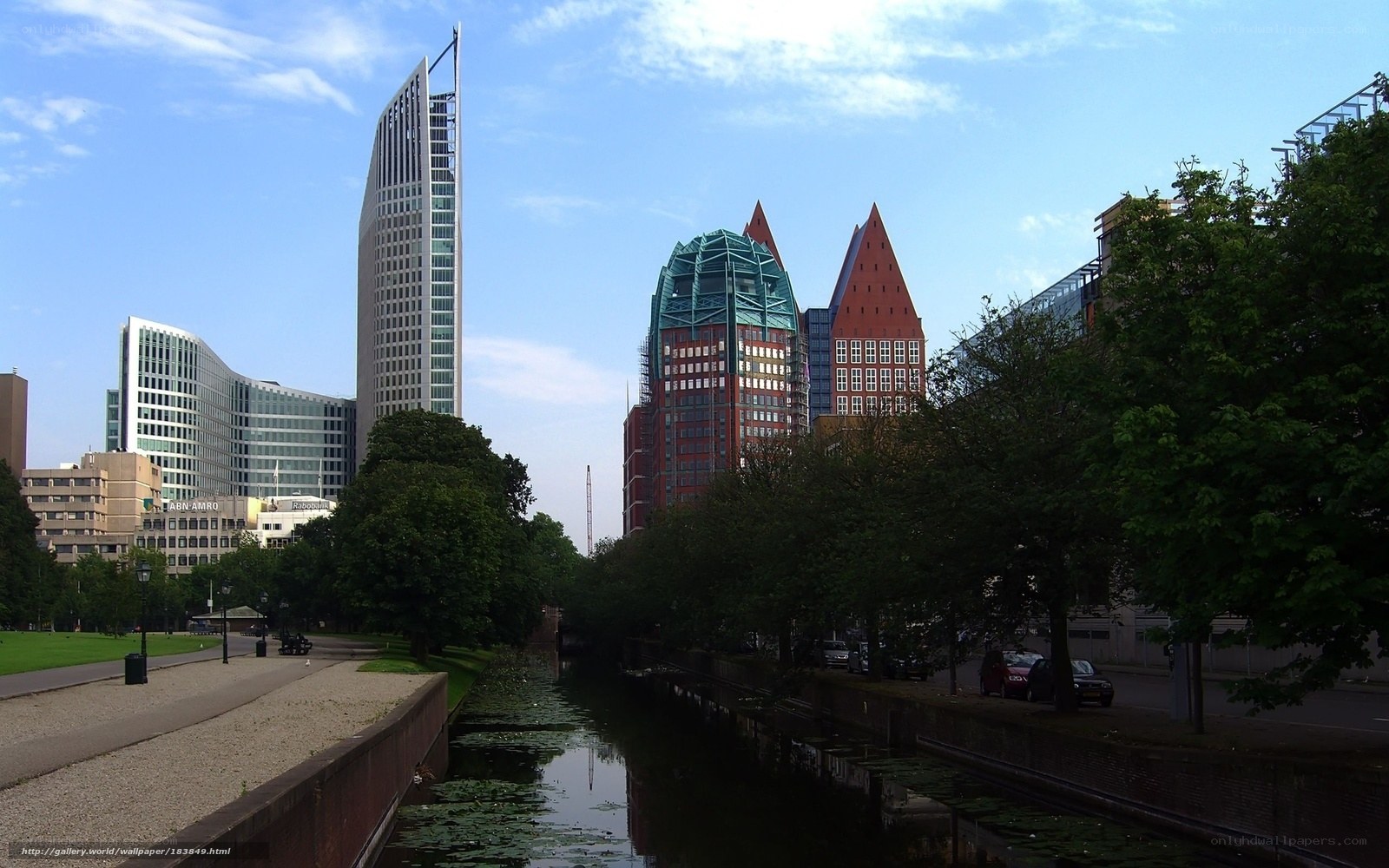 Amsterdam cityscape with canal