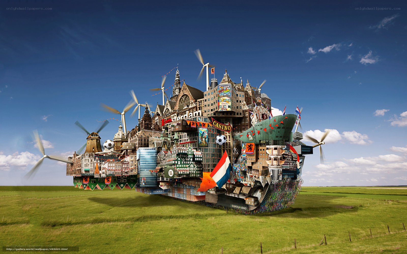 Amsterdam collage on a ship