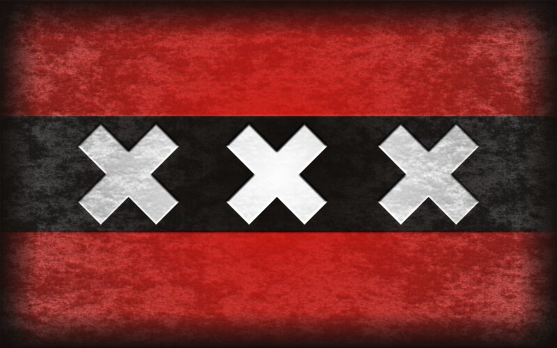 Amsterdam flag with distressed texture