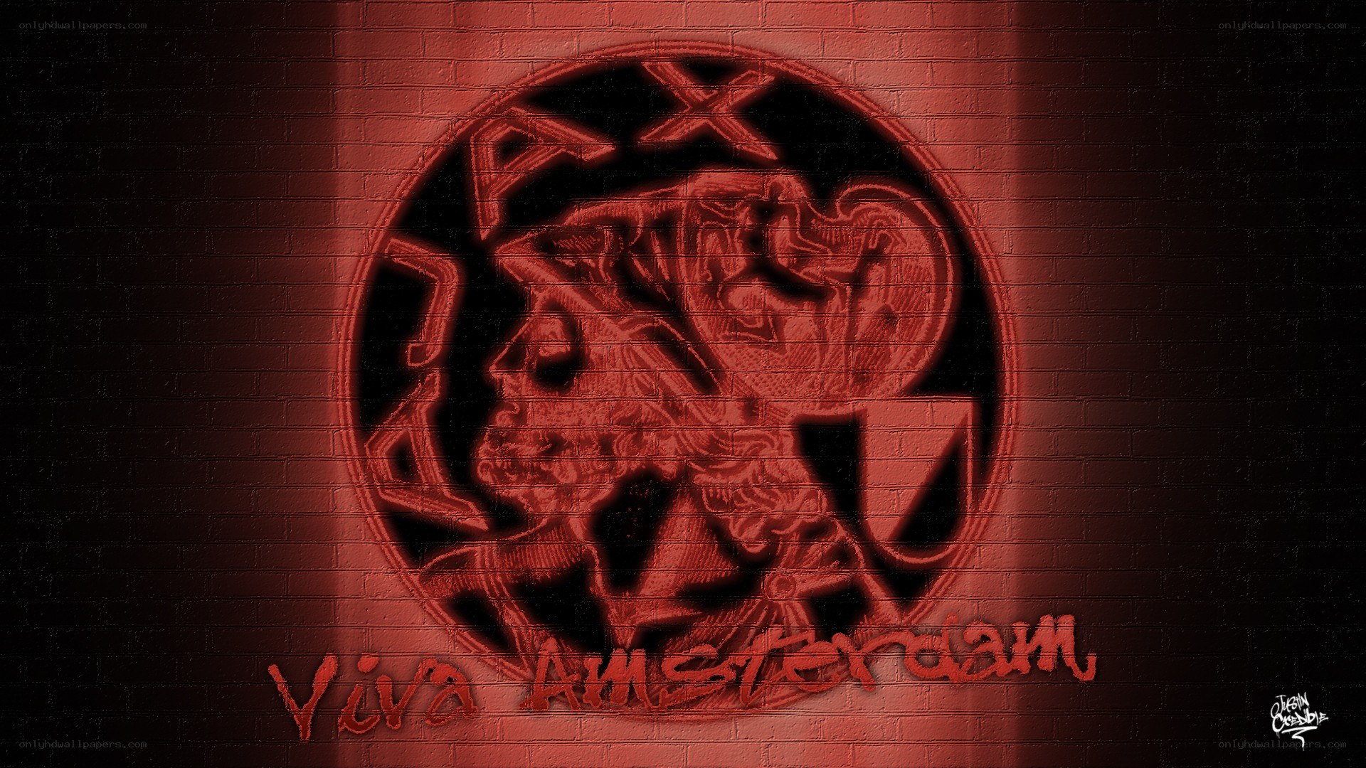 Amsterdam logo on brick wall