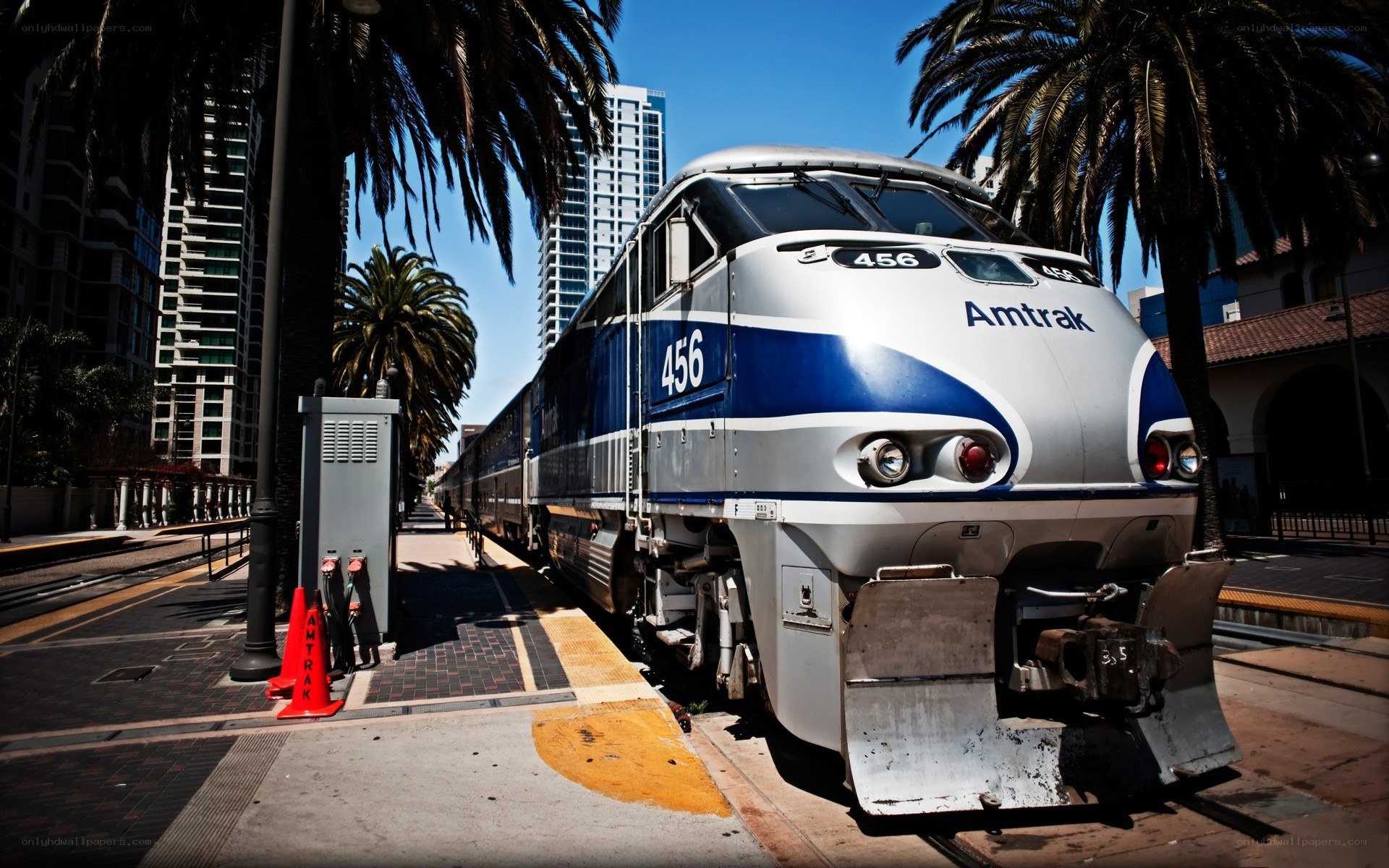Amtrak train at station
