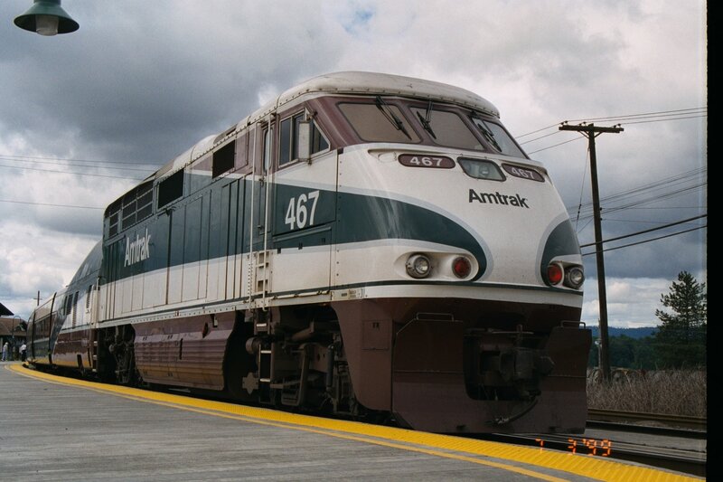 Amtrak train at station