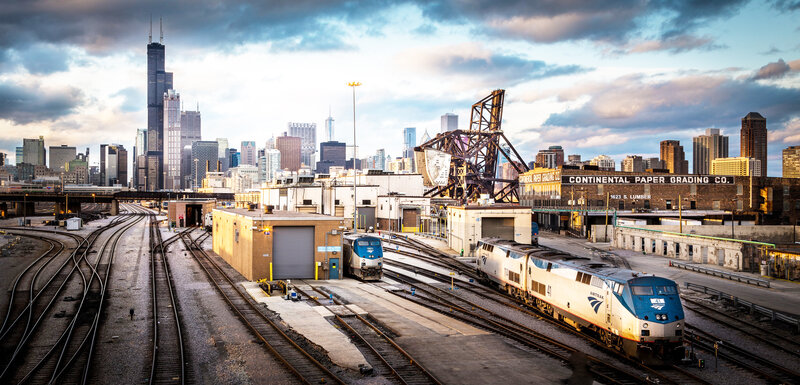 Amtrak Train in Yard