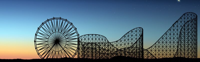Amusement park at dusk