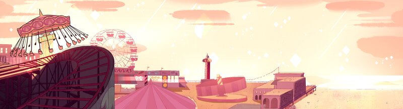 Amusement Park at Sunset — Pink
