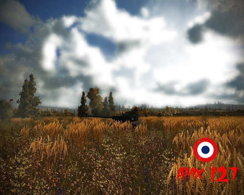 AMX 12T in a wheat field