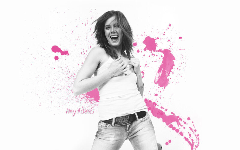 Amy Adams in a white tank top