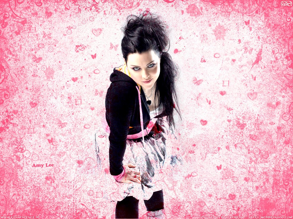 Amy Lee in pink background