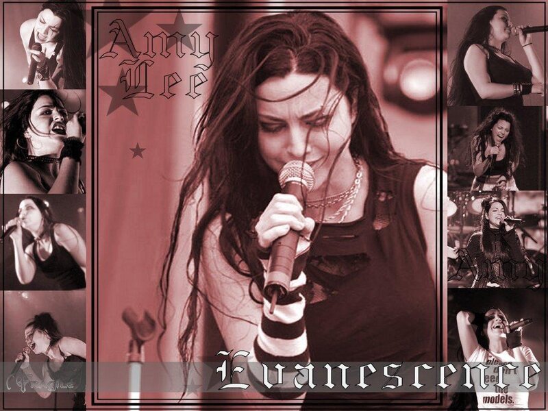 Amy Lee performing with Evanescence