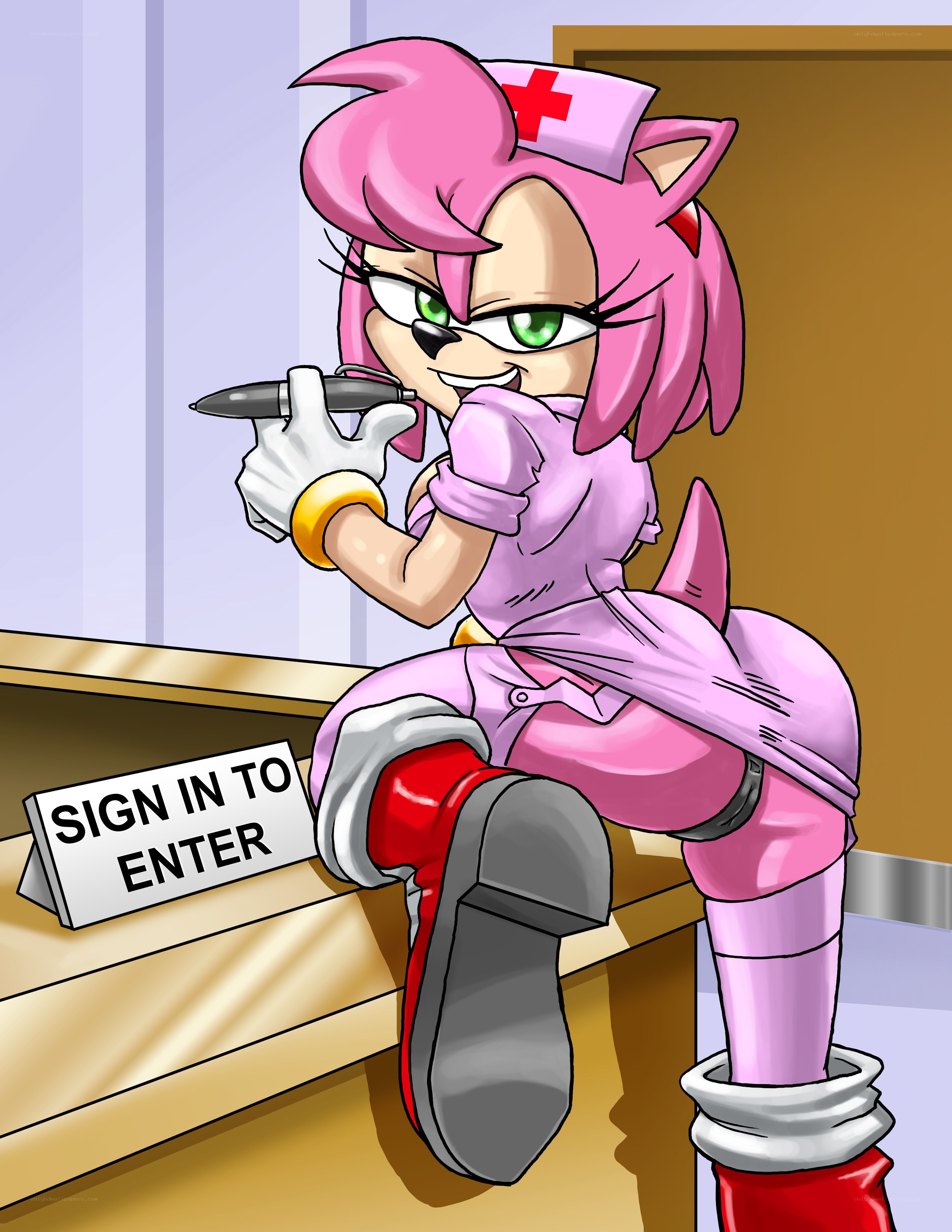 Amy Rose as a nurse