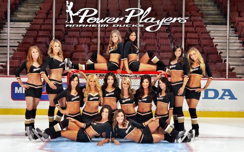 Anaheim Ducks cheerleaders on ice