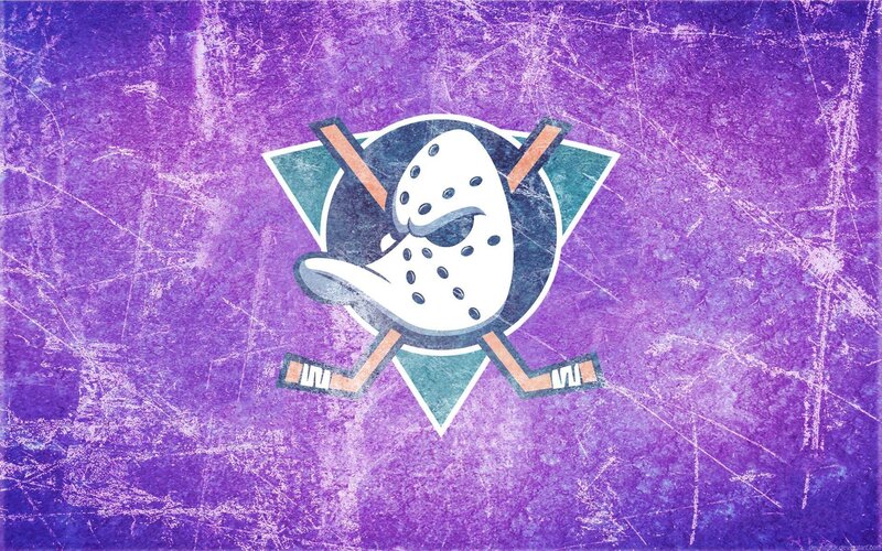 Anaheim Ducks logo on purple background