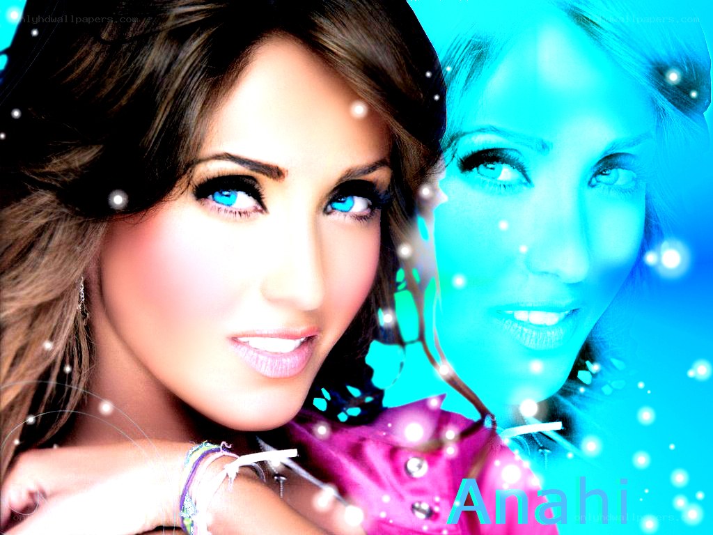 Anahi portrait with blue effect
