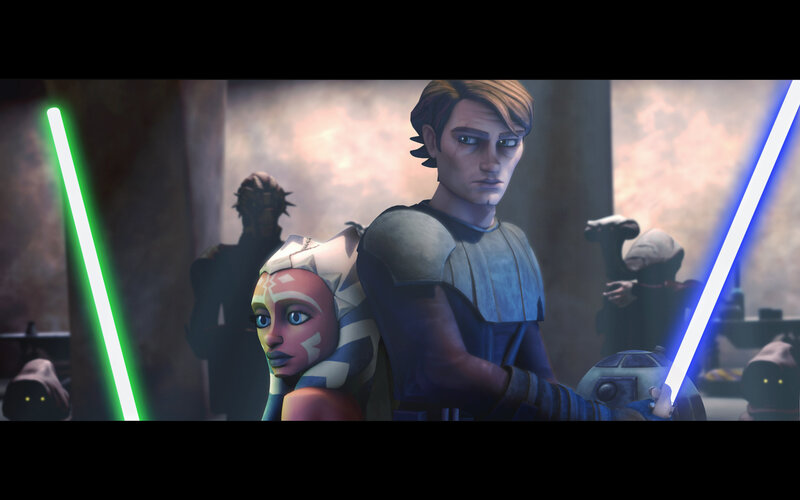 Anakin and Ahsoka in battle