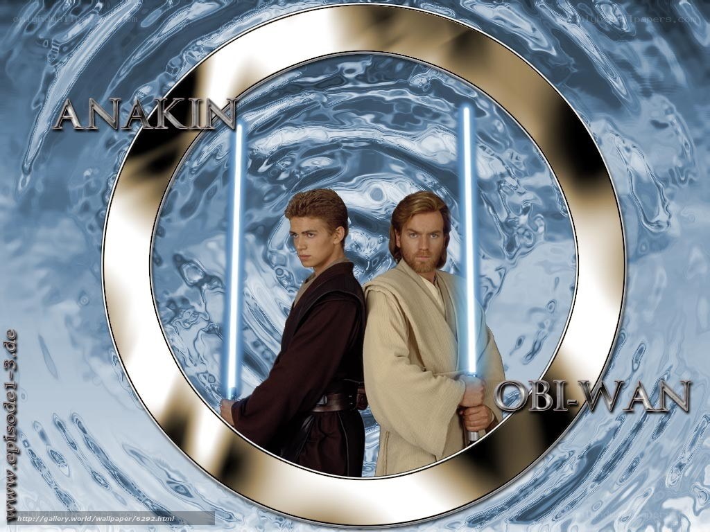 Anakin and Obi-Wan with lightsabers
