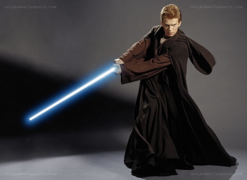Anakin Skywalker with lightsaber