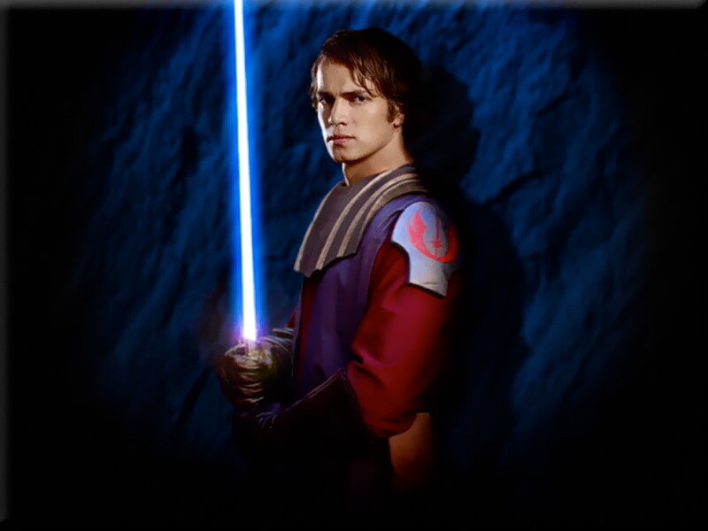 Anakin Skywalker with lightsaber