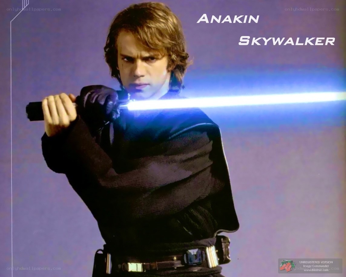 Anakin Skywalker with lightsaber