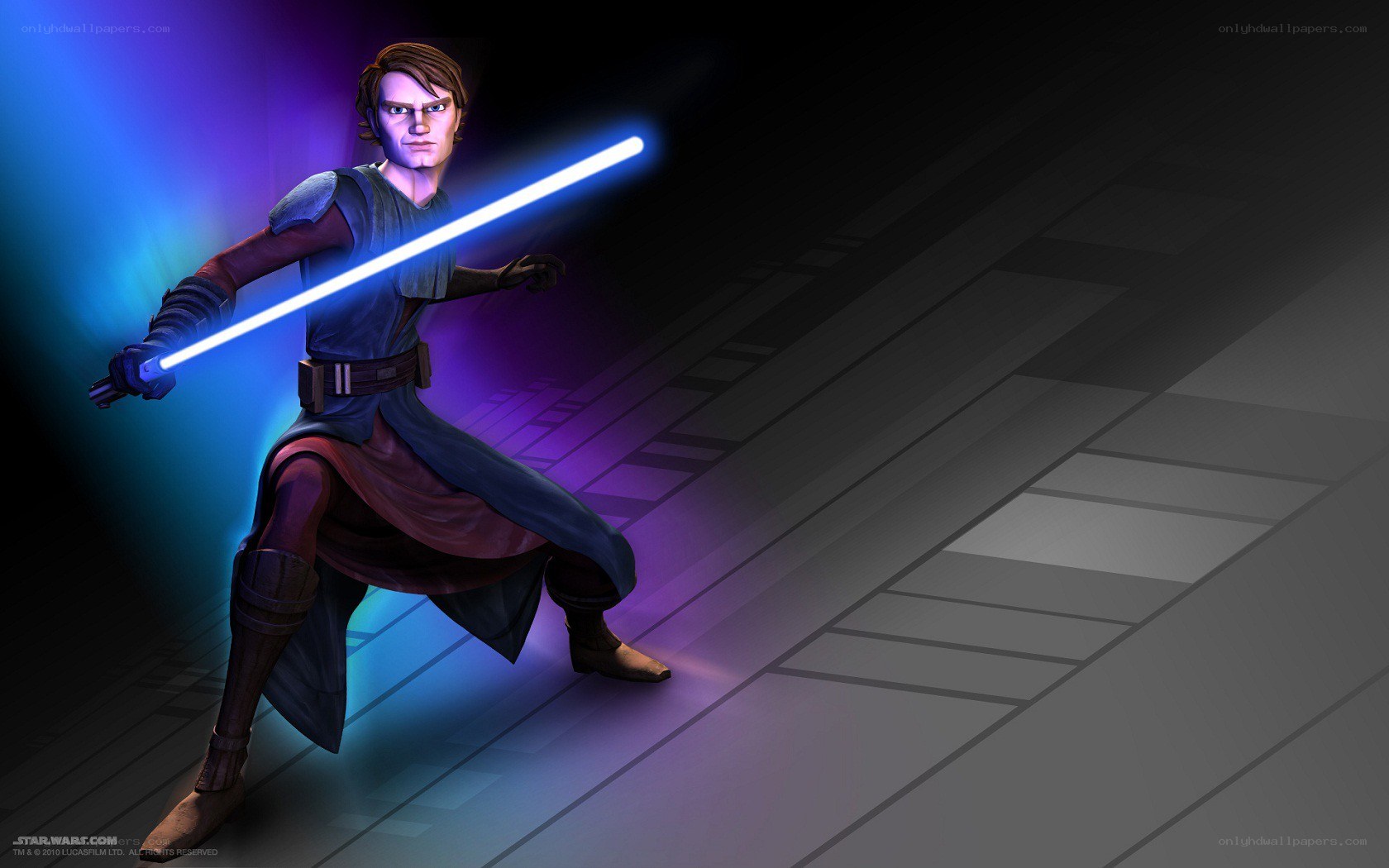 Anakin Skywalker with lightsaber