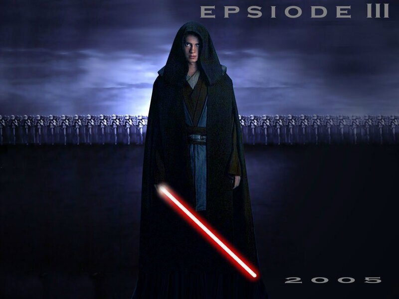 Anakin Skywalker with Lightsaber — Black, Dramatic