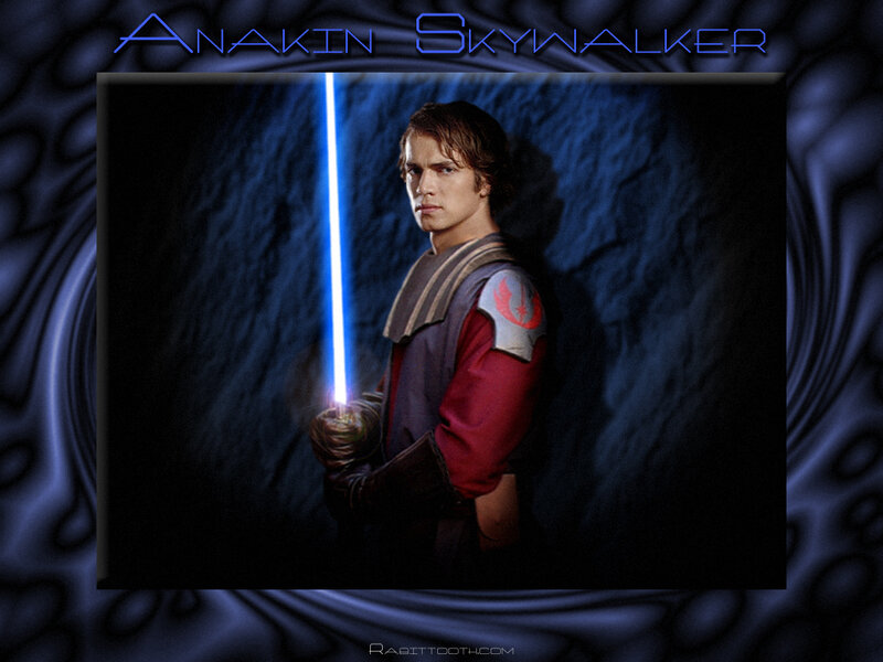 Anakin Skywalker with Lightsaber — Blue, Dramatic, Night