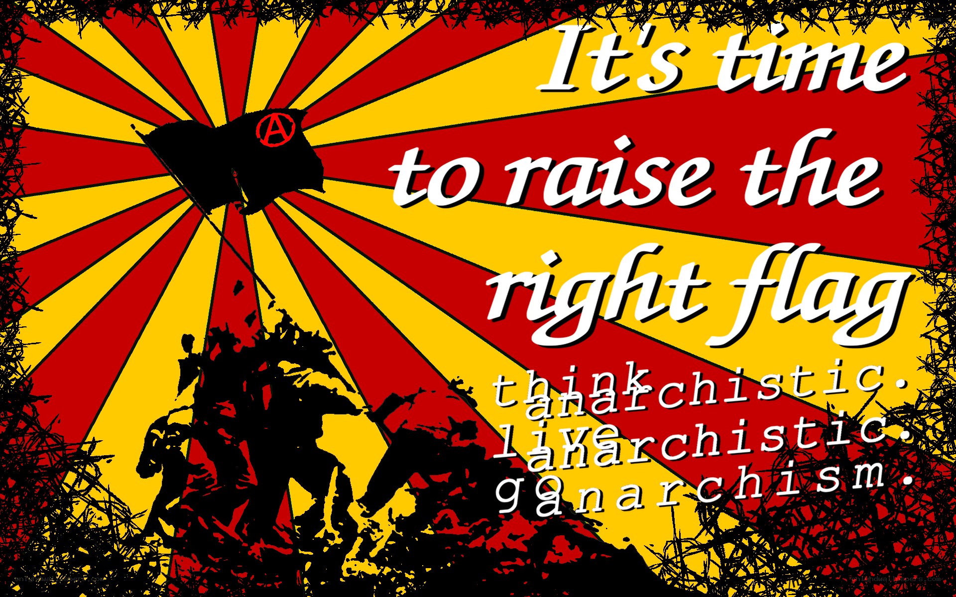 Anarchist flag raising poster