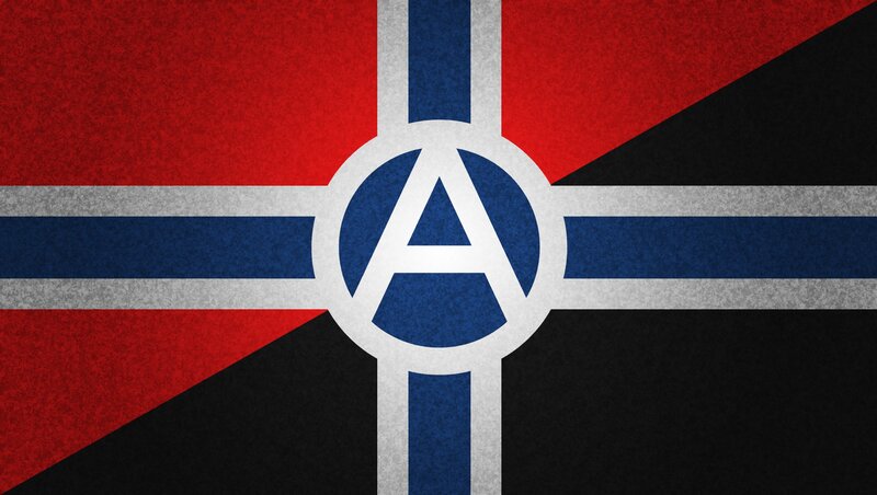 Anarchist flag with Nordic cross